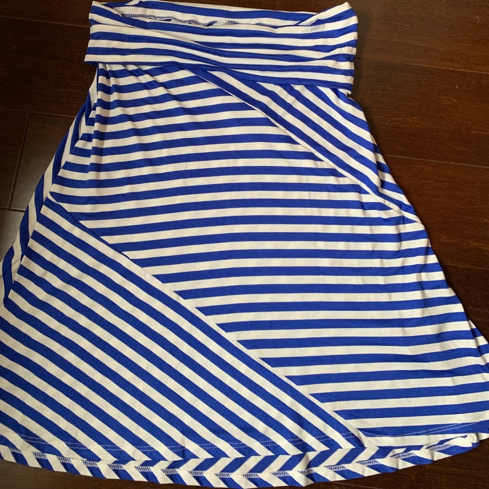 Women’s Med Blue/White Asymmetrical skirt
